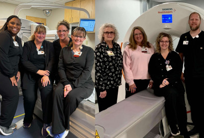 Team members from the Edwards Comprehensive Cancer Center's Positron Emission Tomography (PET) Department located within Cabell Huntington Hospital.